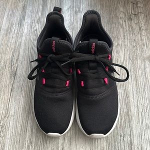 Black w/ pink Adidas slip on